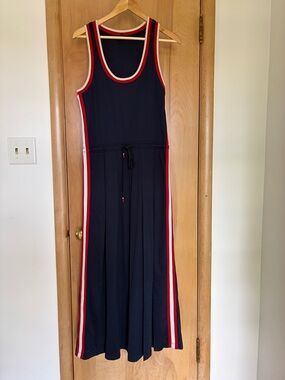 The Upside Navy Tank Dress with Red & White Trim